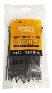 PRECINTO DE NYLON 3.6MM X 150MM X100 UNIDADES INTECK