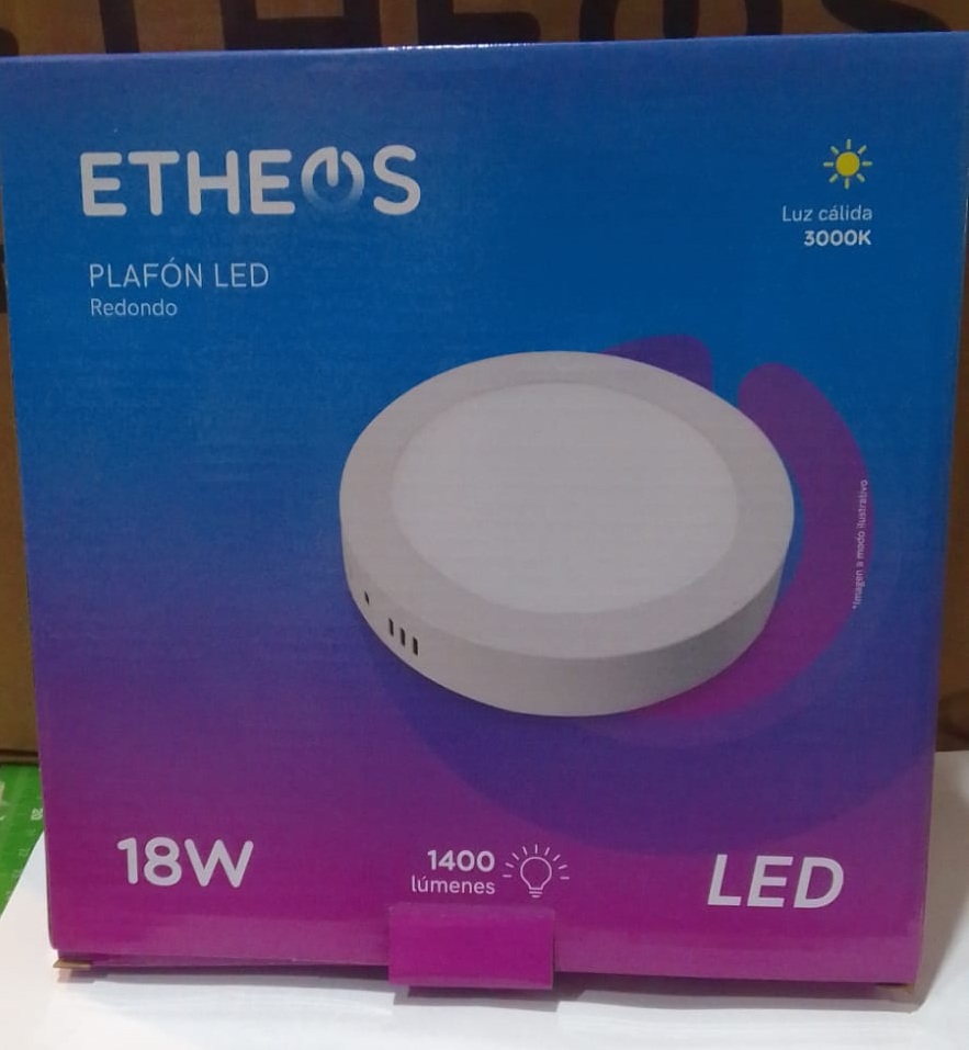 LED PLAFON REDONDO APLICAR 18W FRIO METALICO ETHEOS