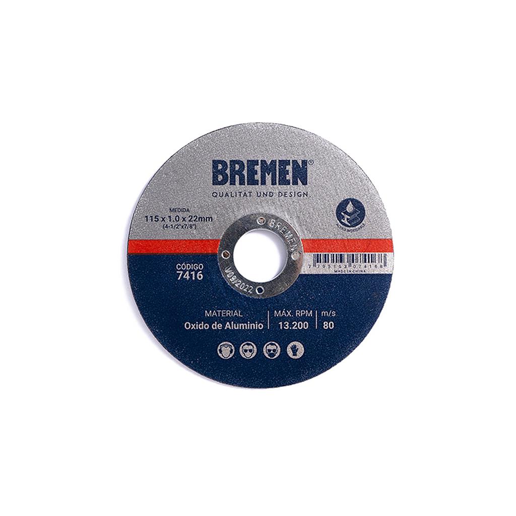 DISCO DE CORTE BREMEN® 7" (180x1.6x22mm) OX. ALUMINIO