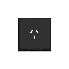 TAPA TOMACORRIENTE MIGNON SIMPLE NEGRO MILAN MACROLED