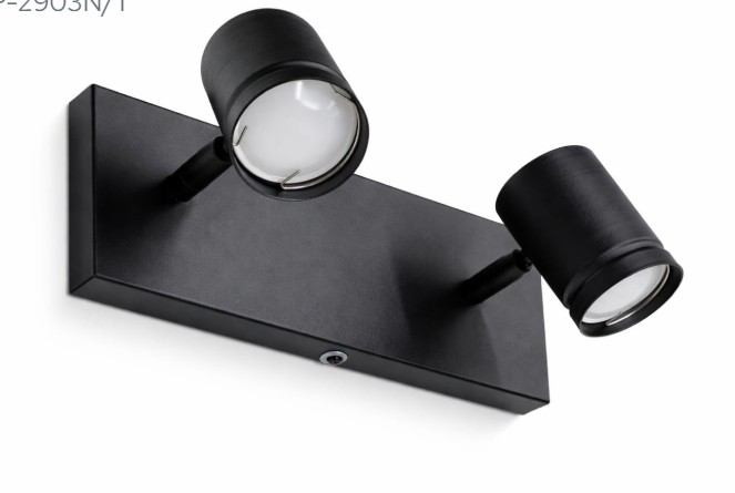 Spot Aplique "TERLIZZI" 2 Luces GU10 Negro