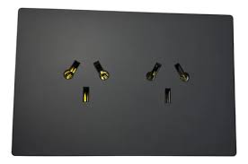 TAPA MILAN 2 TOMACORRIENTE BI-NORMA NEGRO