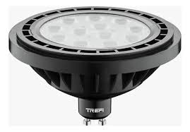 Lampara Led Ar111 Negra 15w 220v Luz Neutra 4000k Trefi