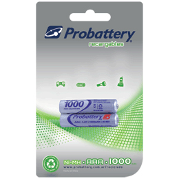 PILAS RECARGABLES AAA 1000mAh NI-MH PROBATTERY