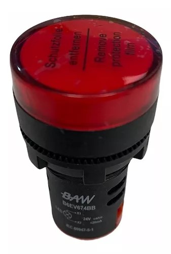 OJO DE BUEY 24V LED 22mm ROJO BAW