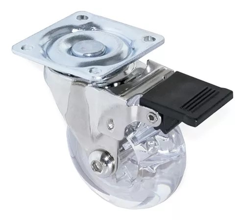RUEDA GOMA SILICONA BROZEN TRANSP 50mm (c/freno)