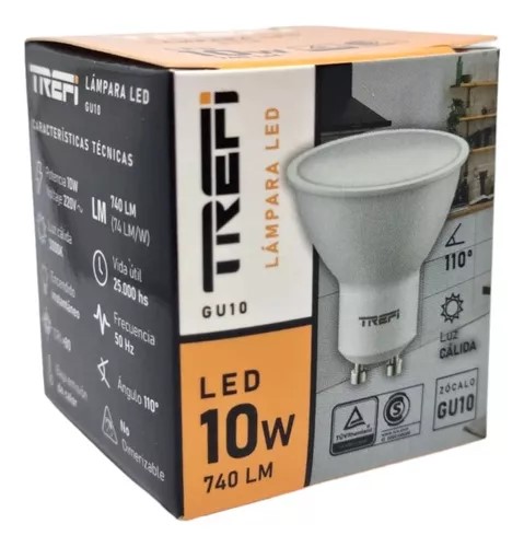 DICROICA LED 10W CALIDA TREFI 740Lm 110°