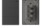 TECLA MILAN NEGRO MACROLED, 3 CANAL, 2 VIAS, AC 250V, 10A MAX. BASTIDOR METALICO