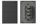 TECLA MILAN GRIS MACROLED, 4 CANAL, 2 VIAS, AC 250V, 10A MAX. BASTIDOR METALICO